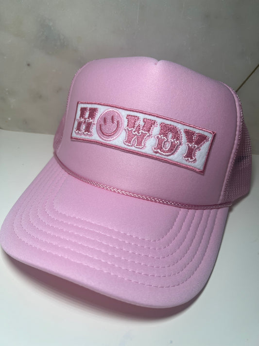 HOWDY patch on baby pink