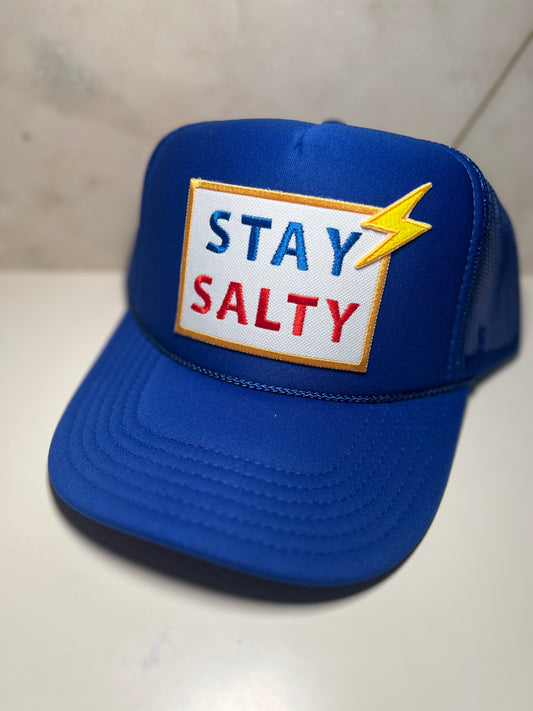 Stay Salty with Lightning Bolt on Royal Blue Trucker