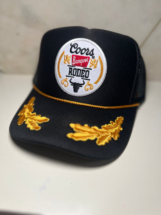 Rodeo on Black & Gold Trucker