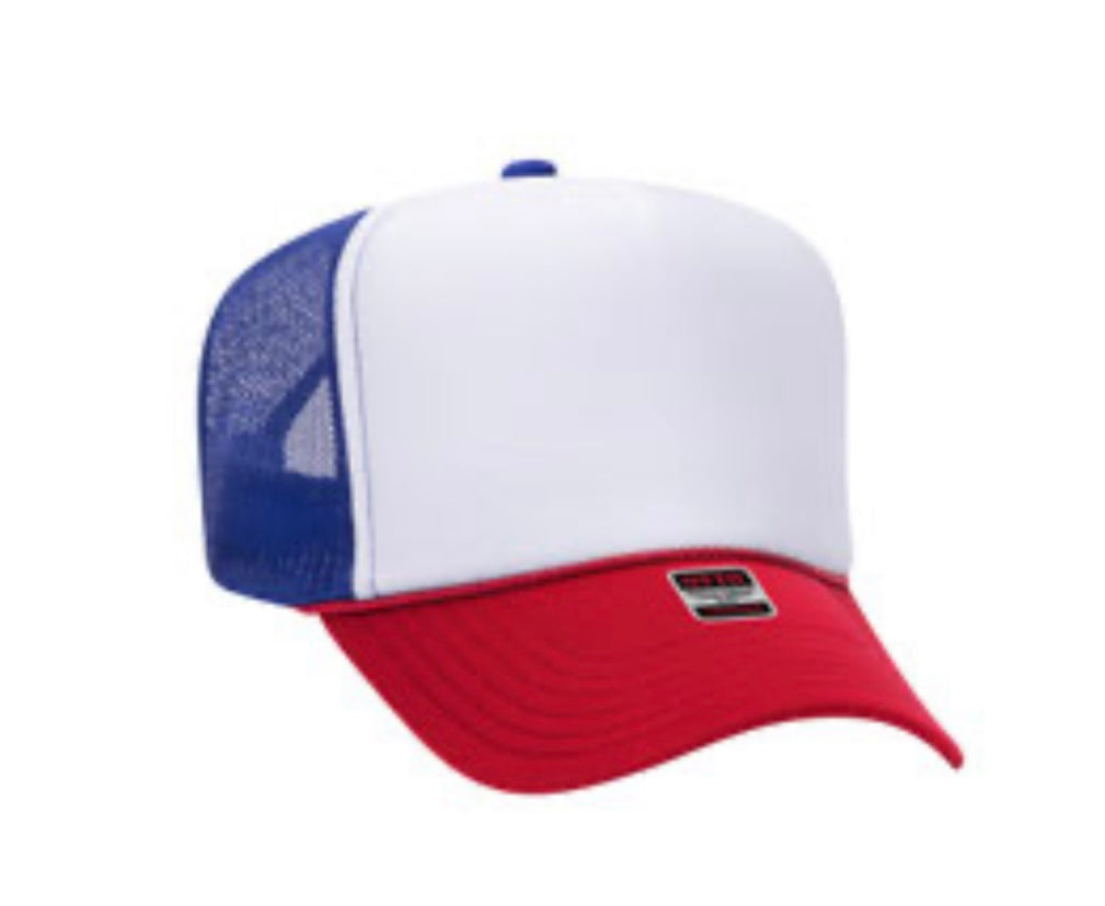 Red, White, Blue Trucker