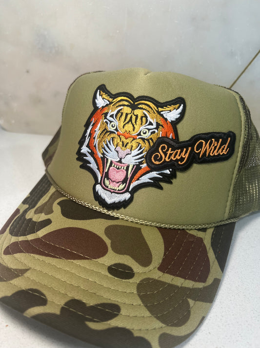 Large Tiger with Medium Stay Wild Patch